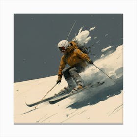 Skier In The Snow 1 Canvas Print