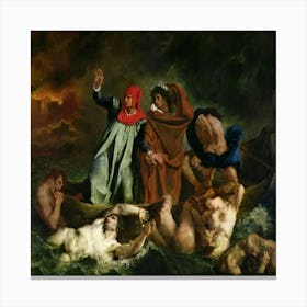 Delacroix Virgil And Dante In Hell 1 Canvas Print