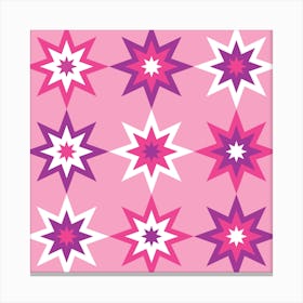Pink Star Pattern Canvas Print