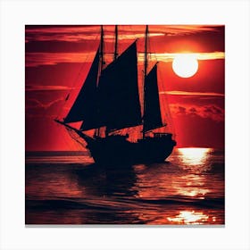 Sunset Sailboat 8 Canvas Print