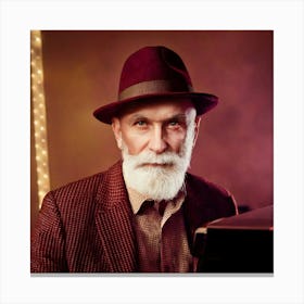 Portrait Of A Man Playing Piano Canvas Print