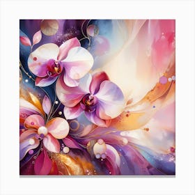 Abstract Luminous Orchids Canvas Print