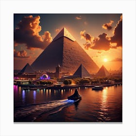 Egyptian Pyramids At Sunset 2 Canvas Print