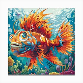 Cute Cartoony Lionfish Canvas Print