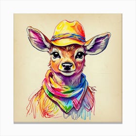 Deer In A Hat 9 Canvas Print