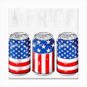 Limited Edition Beer American Flag 4th Of July Men Women Canvas Print