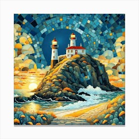 Lighthouses At Sunset Canvas Print