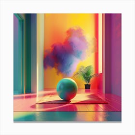 Colorful Room With A Ball Canvas Print