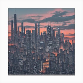 Cityscape Silhouette 2 Canvas Print