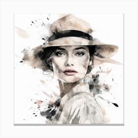 Portrait Of A Woman In A Hat 7 Canvas Print