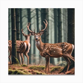 Deer In The Forest 15 Canvas Print