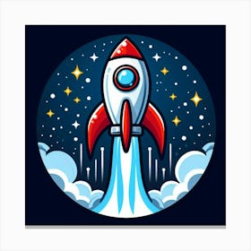 Rocket Ship In Space 3 Canvas Print