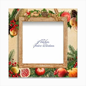 Calligraphy Style Script Rendering Of A Christmas Themed Message Set Within An Ornate Wooden Frame (2) Canvas Print