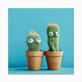 Two Cactus With Eyes Canvas Print