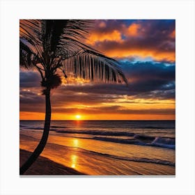 Sunset At The Beach 186 Canvas Print