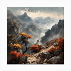 Chinese Mountains Landscape Painting (98) Canvas Print