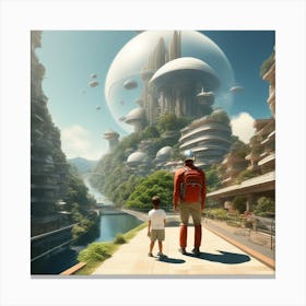 Futuristic Cityscape 218 Canvas Print