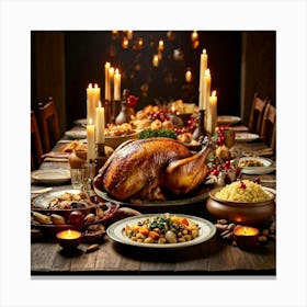 An Age Old Thanksgiving Feast Smothered In The Aroma Of Perfectly Roasted Delicacies From Succulen (1) 1 Canvas Print