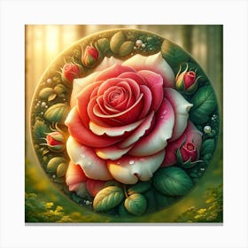 An Image Of A Natural Rose Flower, Showcasing Its Organic Beauty Canvas Print