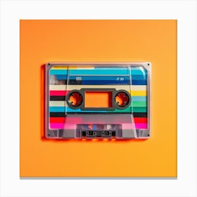 Colorful Tape On Orange Background Canvas Print