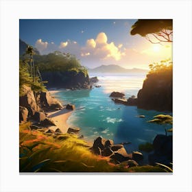 Purau Bay Landscape Canvas Print