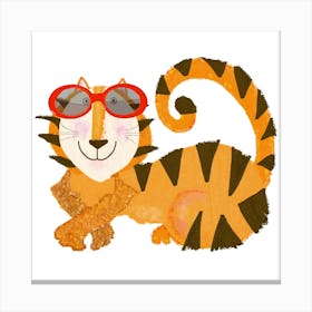 Tiger With Sunglasses Canvas Print