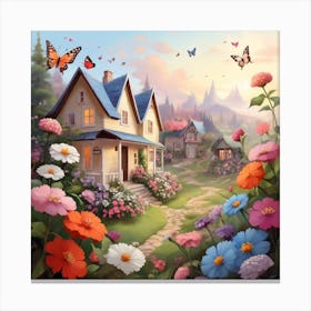 House In The Garden Canvas Print