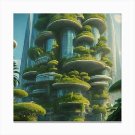 Futuristic Cityscape 17 Canvas Print