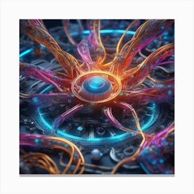 Abstract Futuristic Technology Concept Canvas Print