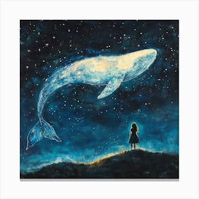 Whale In The Starry Night Sky 6 Canvas Print