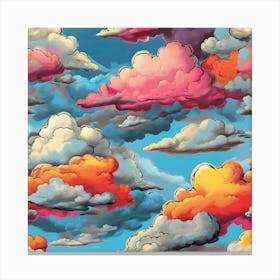 Pop Art graffiti Cloudy sky Canvas Print