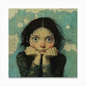 Little Girl With Big Eyes Canvas Print