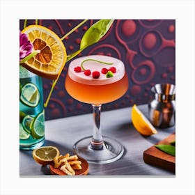 Cocktail On A Table Canvas Print