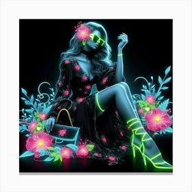 Neon Girl Canvas Print