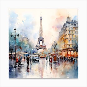 Paris Watercolor Painting Canvas Print