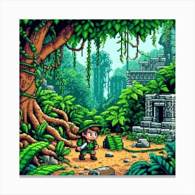 8-bit jungle exploration 2 Canvas Print