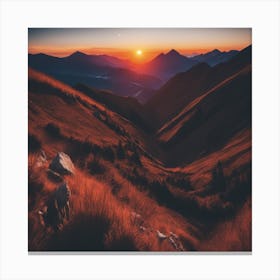 Sunset In The Mountains Canvas Print