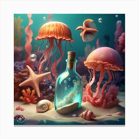 Bottle At The Bottom Of The Sea 2 Canvas Print