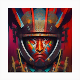 Style A Fusion Of A Samurai Armour And Aztec warrior Canvas Print