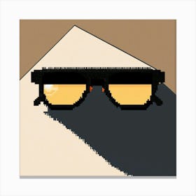 Pixel Art Of A Black Off White Sunglass From The F (3) Canvas Print