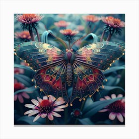 Butterfly In The Garden Canvas Print