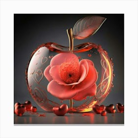 Apple With Rose 1 Canvas Print