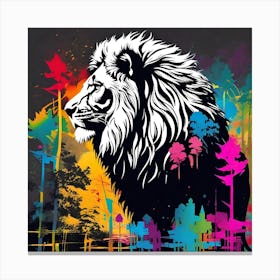 Lion In The Forest 23 Canvas Print