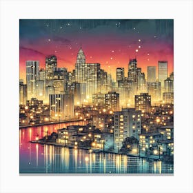 New York City At Night 1 Canvas Print