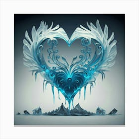 Heart silhouette in the shape of a melting ice sculpture 2 Canvas Print