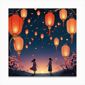 Default Wish Lanterns For Love Art 0 Canvas Print