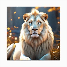 Lion In The Forest 51 Canvas Print