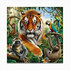 Tiger In The Jungle 1 Canvas Print