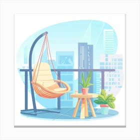 Balcony With Swing Chair Canvas Print