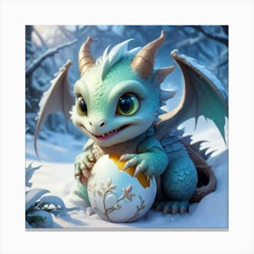 Snowy Dragon Canvas Print